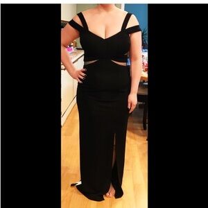 JS Collections Black Gown size 14 black maxi dress prom wedding evening